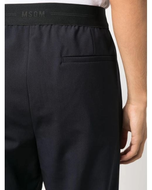 MSGM Blue Tailored Trousers With Slim Fit for men