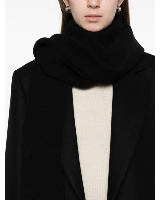 Totême Black Single-Breasted Wool Coat