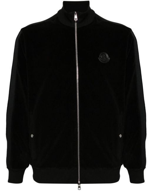 Moncler Chenille-Sweatshirt mit Logo-Applikation in Black für Herren