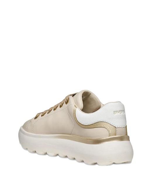 Geox White Spherica Ec4.1 Lace-Up Sneakers