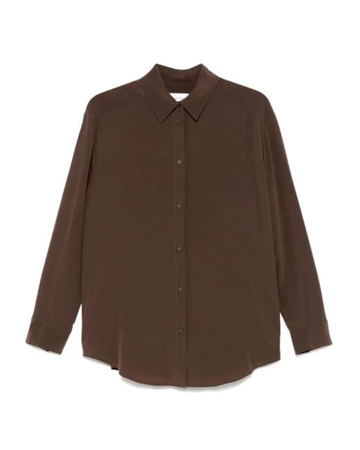 Matteau シルクシャツ Brown