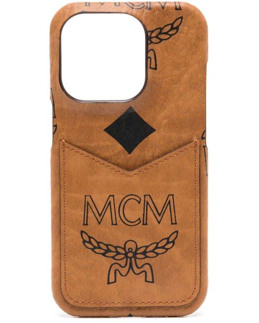 MCM Brown Aren Visetos-print Iphone 15 Pro Phone Case
