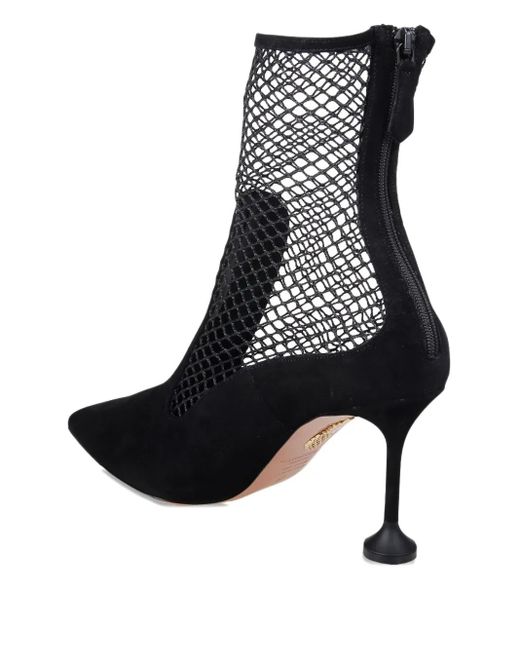 Aquazzura Black Wildleder-Pumps mit Mesh-Einsatz 85mm
