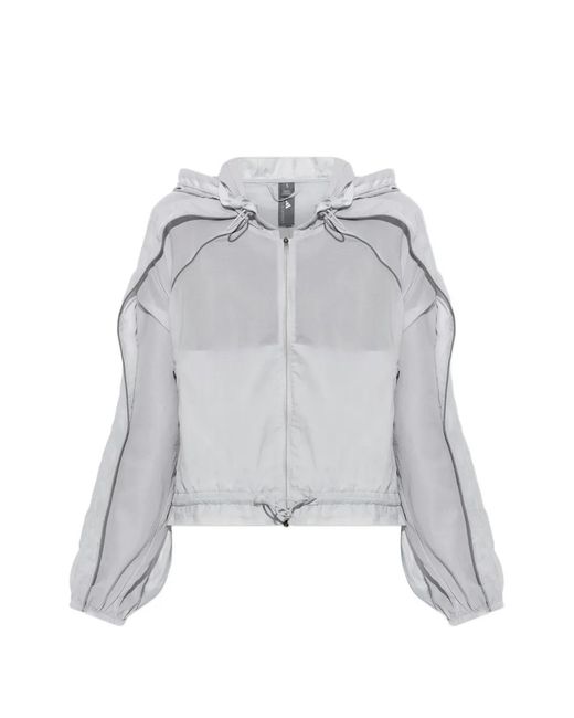 Adidas By Stella McCartney Gray Hooded Piped Jacket