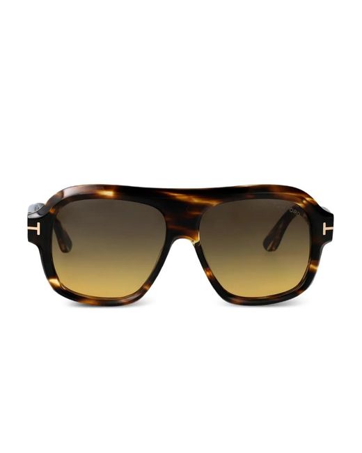 Tom Ford Brown Round-Frame Sunglasses