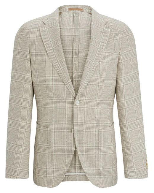 Boss Natural Plaid Cupro Blazer for men