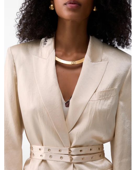 Liu Jo Natural Satin Blazer With Belt