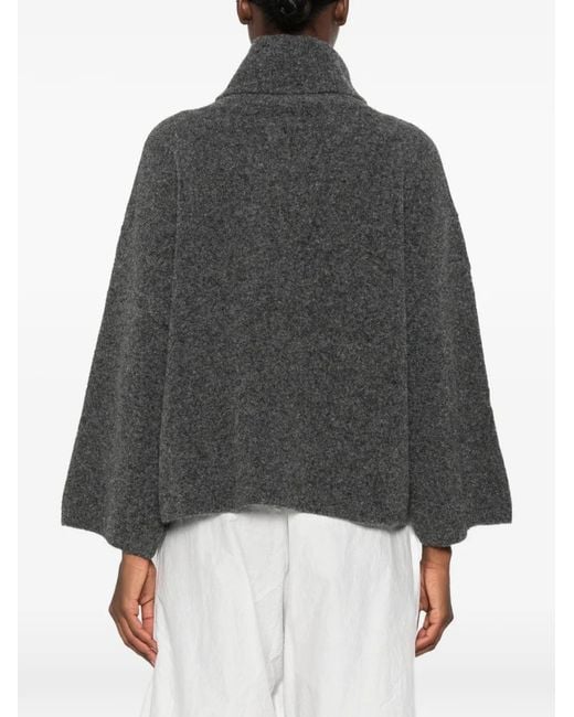 Yerse Black Roll-Neck Wide-Sleeve Sweater