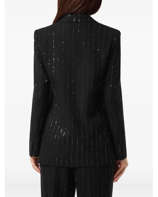Philipp Plein Black Pailettes Boyfriend Fit Blazer