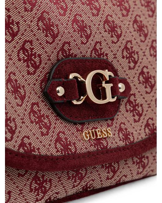 Guess Purple Samantha Logo-Monogram Shoulder Bag