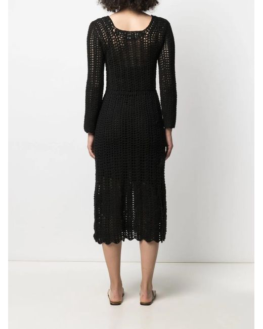 Matimì Black Crochet Tie-Waist Dress