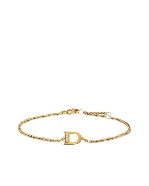 David Yurman White 18K Petite Pavé Initial Diamond Bracelet