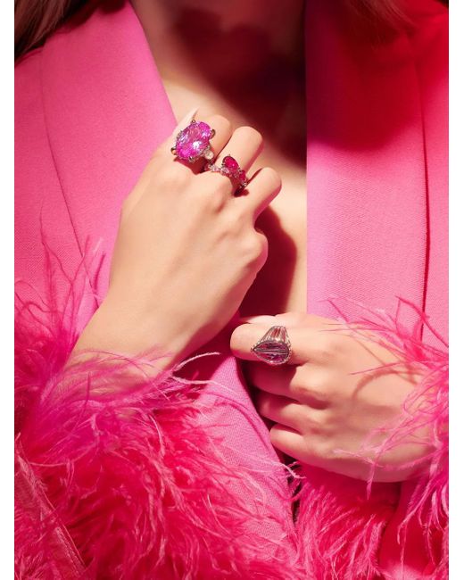 Anabela Chan Pink 18Kt Vermeil Amethyst Pear Signet Ring
