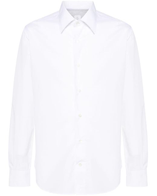 Eleventy Katoenen Overhemd in het White voor heren