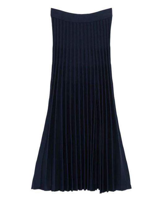 Mrz Blue Pleated Midi Skirt