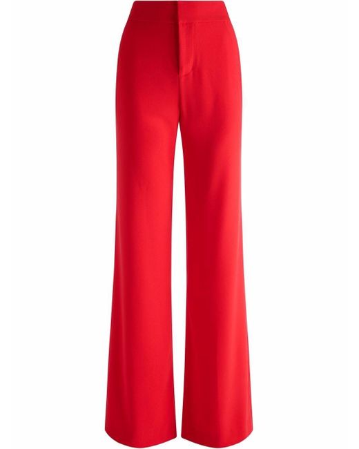 Alice + Olivia Deanna High-waisted Bootcut Trousers in Red - Lyst