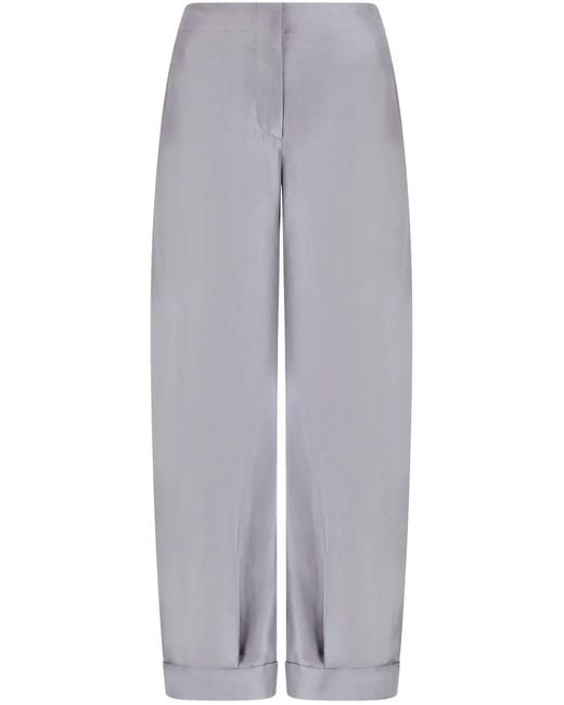Giorgio Armani Gray Wide-Leg Trousers