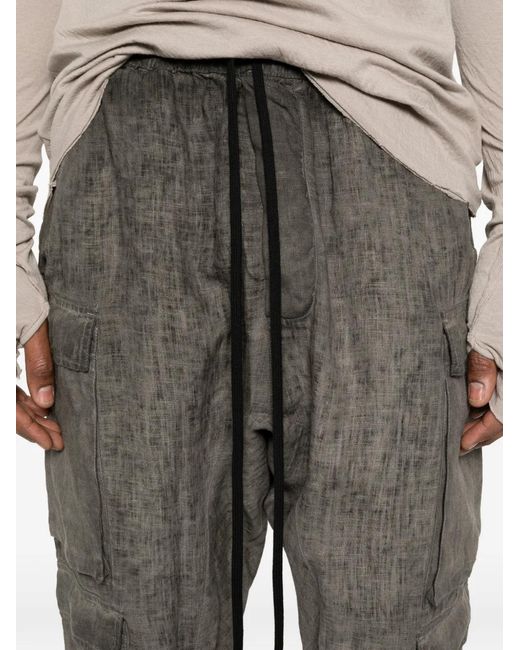 Thom Krom Gray Drawstring Cargo Pants for men