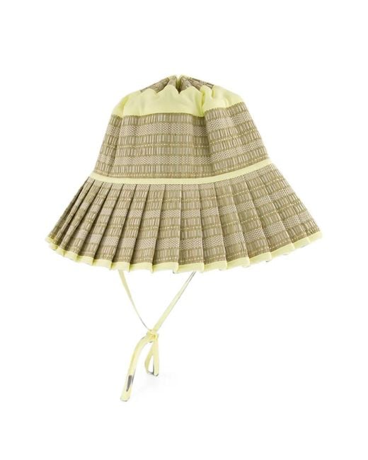 Lorna Murray White Capri Basket-Weave Pleated Hat
