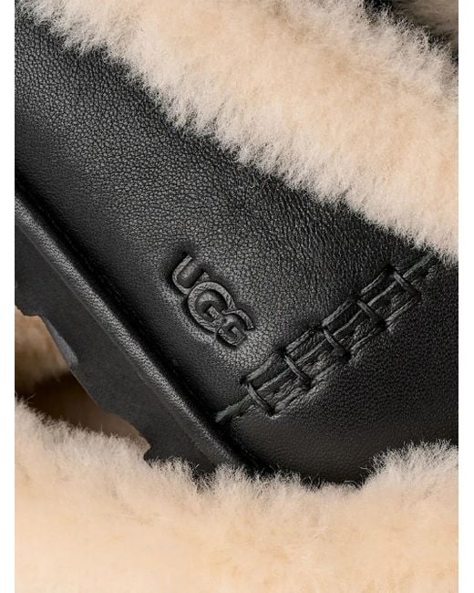 Ugg Black Fur Trim Ballerina Shoes