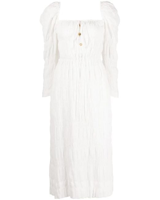 Rejina Pyo White Nora Smocked Midi Dress