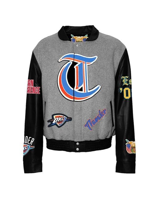 Jeff Hamilton Black Oklahoma City Thunder Varsity Jacket for men
