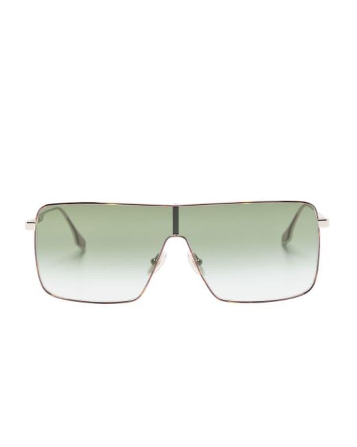 Victoria Beckham Green Shield-frame Tinted Sunglasses