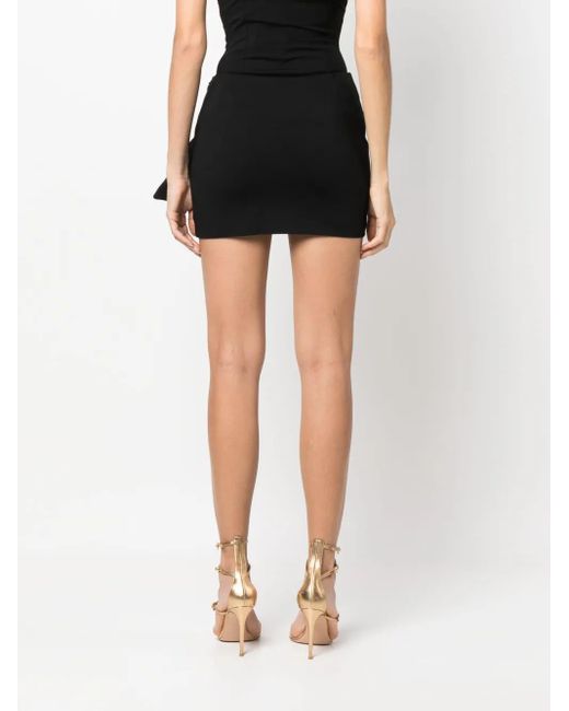 The Attico Black Daiki Tie-Knit Mini Skirt