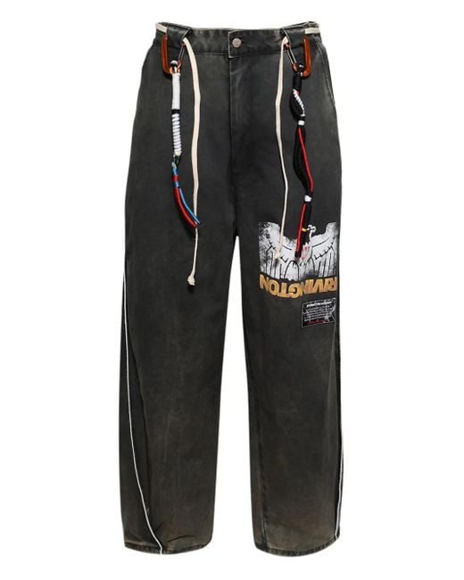 RRR123 Black Cotton Jeans for men
