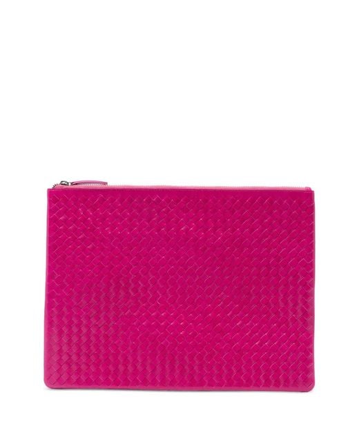 Dragon Diffusion Pink Woven Clutch Bag