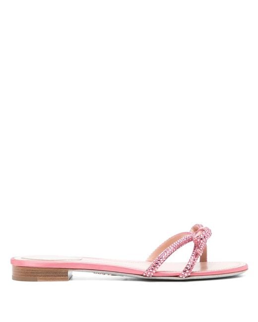 Rene Caovilla Pink Crystal Embellishment Sandals