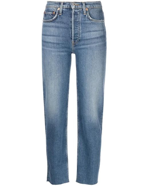 Vaqueros rectos Stobe Pipe de talle alto Re/done de color Blue