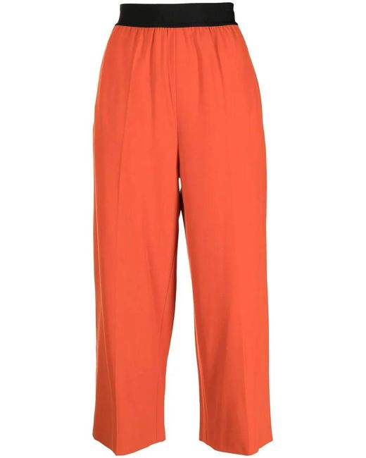Stella McCartney Orange Straight-Leg Cropped Trousers