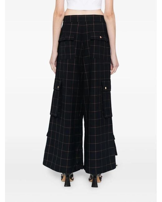 Cynthia Rowley Black Checked Trousers