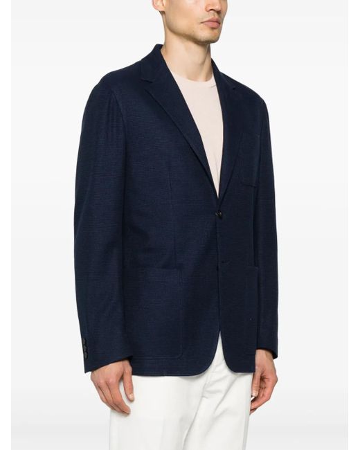 Canali Blue Textured Blazer for men