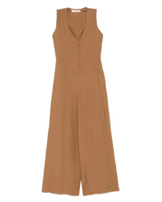 MOUTAKI Jersey Jumpsuit Brown