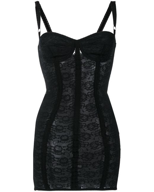 Dolce & Gabbana Bustier Mini Dress in Black | Lyst