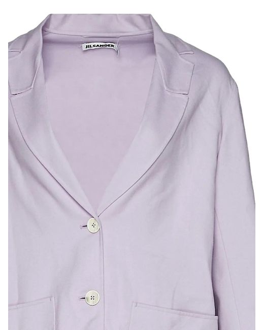 Jil Sander Purple Mantel Mit Aufgesetzten Taschen