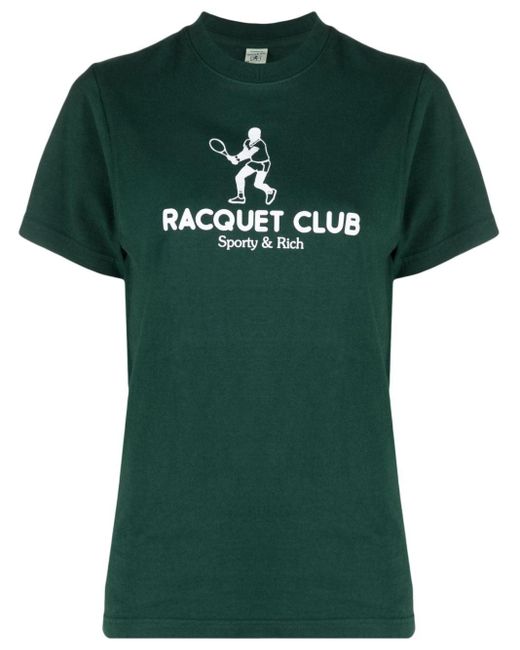 T-shirt Racquet Club en coton Sporty & Rich en coloris Green