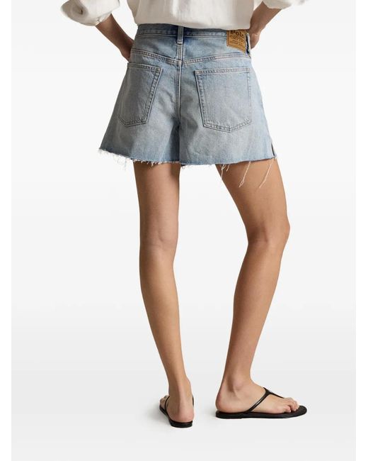 Polo Ralph Lauren Blue Five-Pocket Frayed Shorts