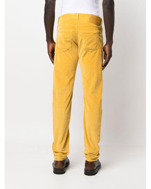 Jacob Cohen Bard Slim-fit Corduroy Trousers in Yellow for Men | Lyst