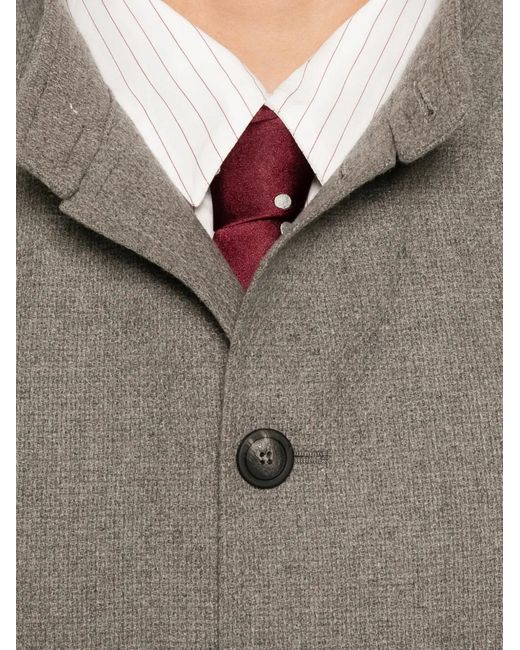 Tagliatore Gray High-Neck Patch-Pocket Jacket for men