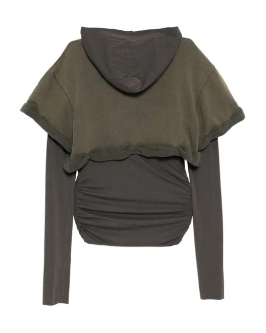 we11done Green Rolled-Up Hoodie