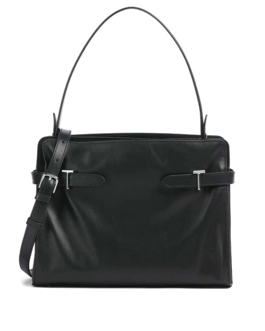 Le Tanneur Black Buckle-Strap Shoulder Bag