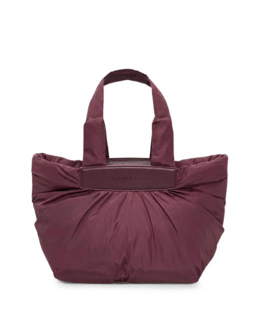 VEE COLLECTIVE Purple X Galvan Medium Caba Ruched Tote Bag