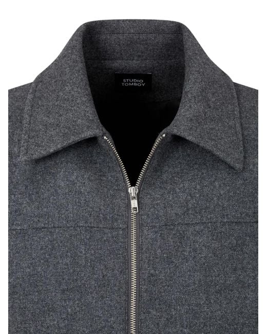 Studio Tomboy X Black Zip-Up Wool Jacket for men