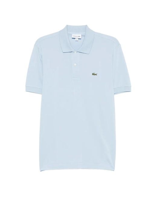 Lacoste Blue Logo-Patch Piqué Polo Shirt for men