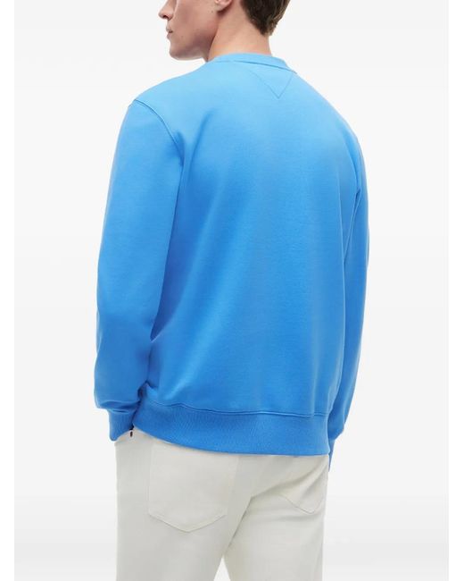 Tommy Hilfiger Blue Logo-Embroidered Crew-Neck Sweater for men