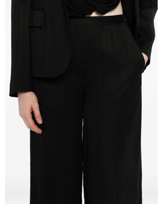 Forte Forte Broek Met Krijtstreep in het Black