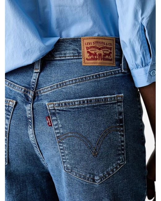 Levi's Blue High-Waisted Cropped Jeans